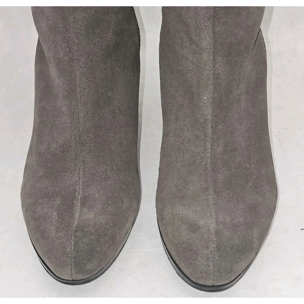 EUC La CANADIENNE Taupe Suede Non-Slip Lined Winter Boots Mid-Calf Women Size 8M